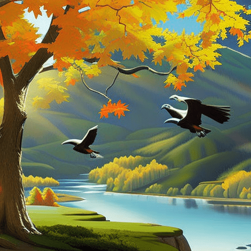 An image showcasing a cheerful Canadian landscape with a maple tree adorned with American Eagle Outfitters gift cards, gently swaying in the breeze, enticing readers to discover how to obtain them for free